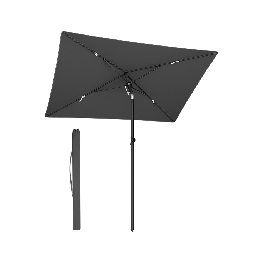 190 x 120 cm ristkülikukujuline päikesevari rõdule, kõrge UV-kaitsega, hall