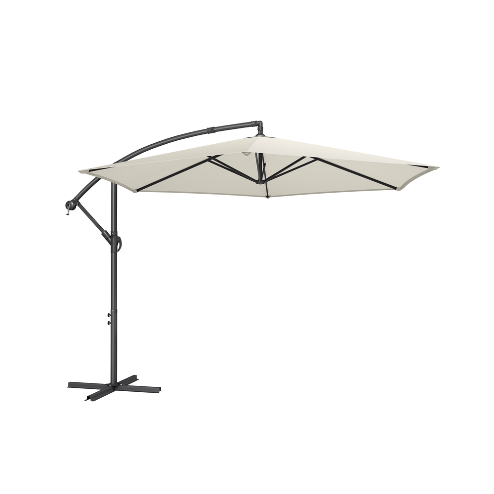 350 cm päikesevari vändaga avamiseks ja sulgemiseks, beež