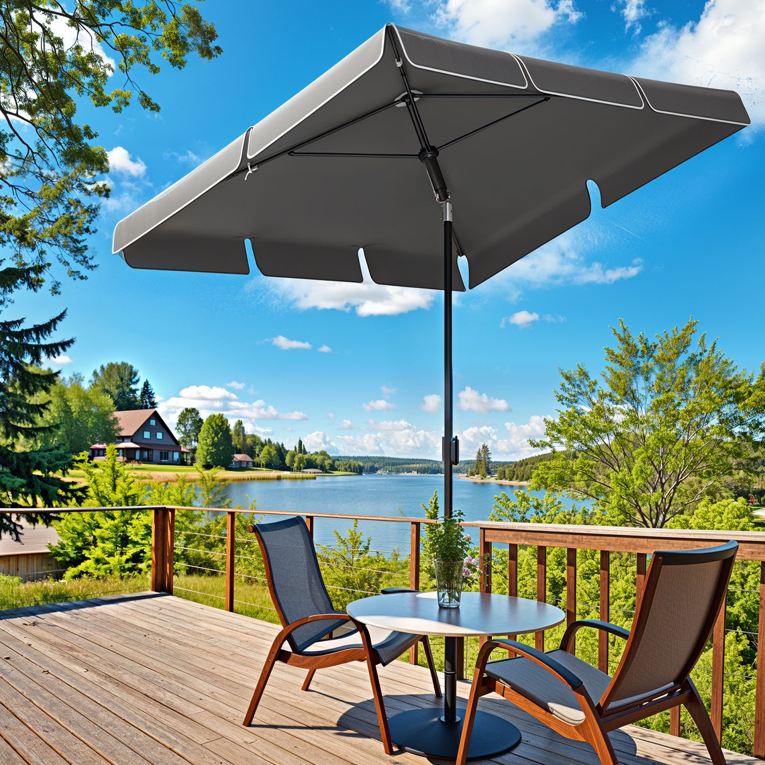 Päikesevari 230 x 150 cm, rõduvari UPF 50+, päikesekaitse