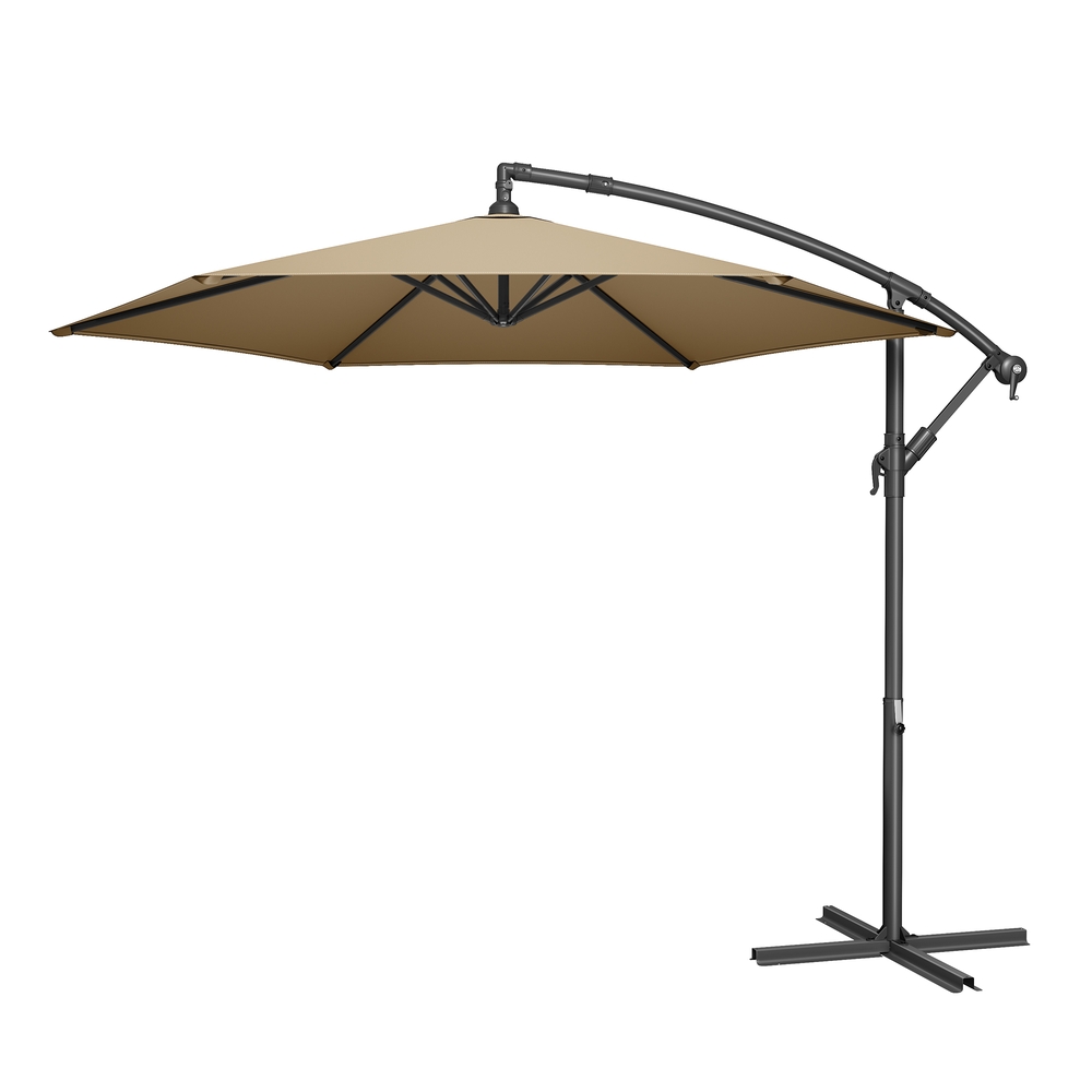 Konsoolvarjualusega päikesevari 300 cm, UV-kaitse UPF 50+, päikesevari alusega