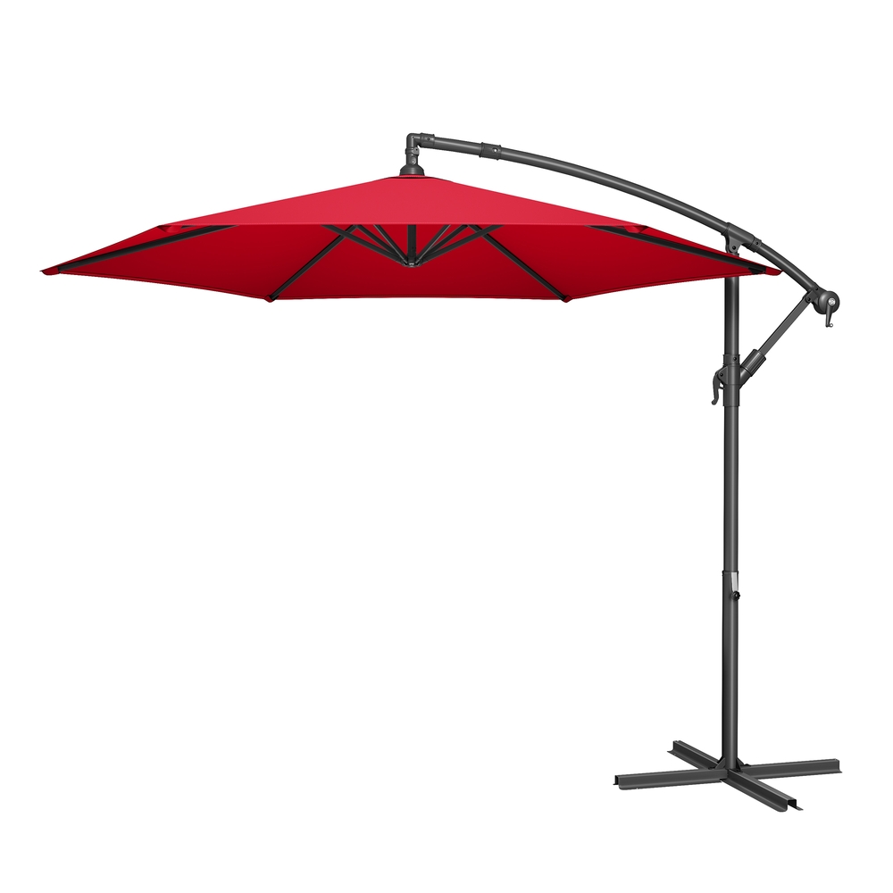 Konsoolvarjualusega päikesevari 300 cm, UV-kaitse UPF 50+, päikesevari alusega