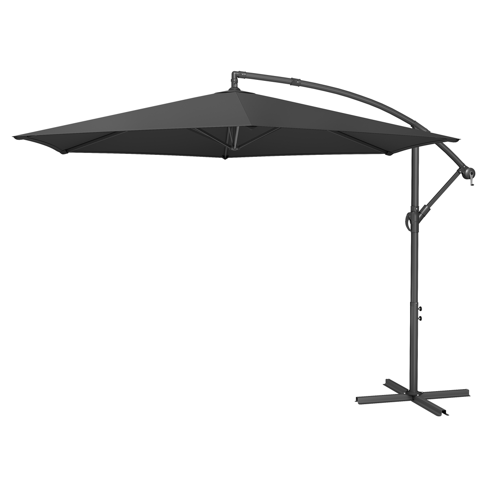 Konsoolvarjualusega päikesevari 350 cm, UV-kaitse UPF 50+, päikesevari alusega