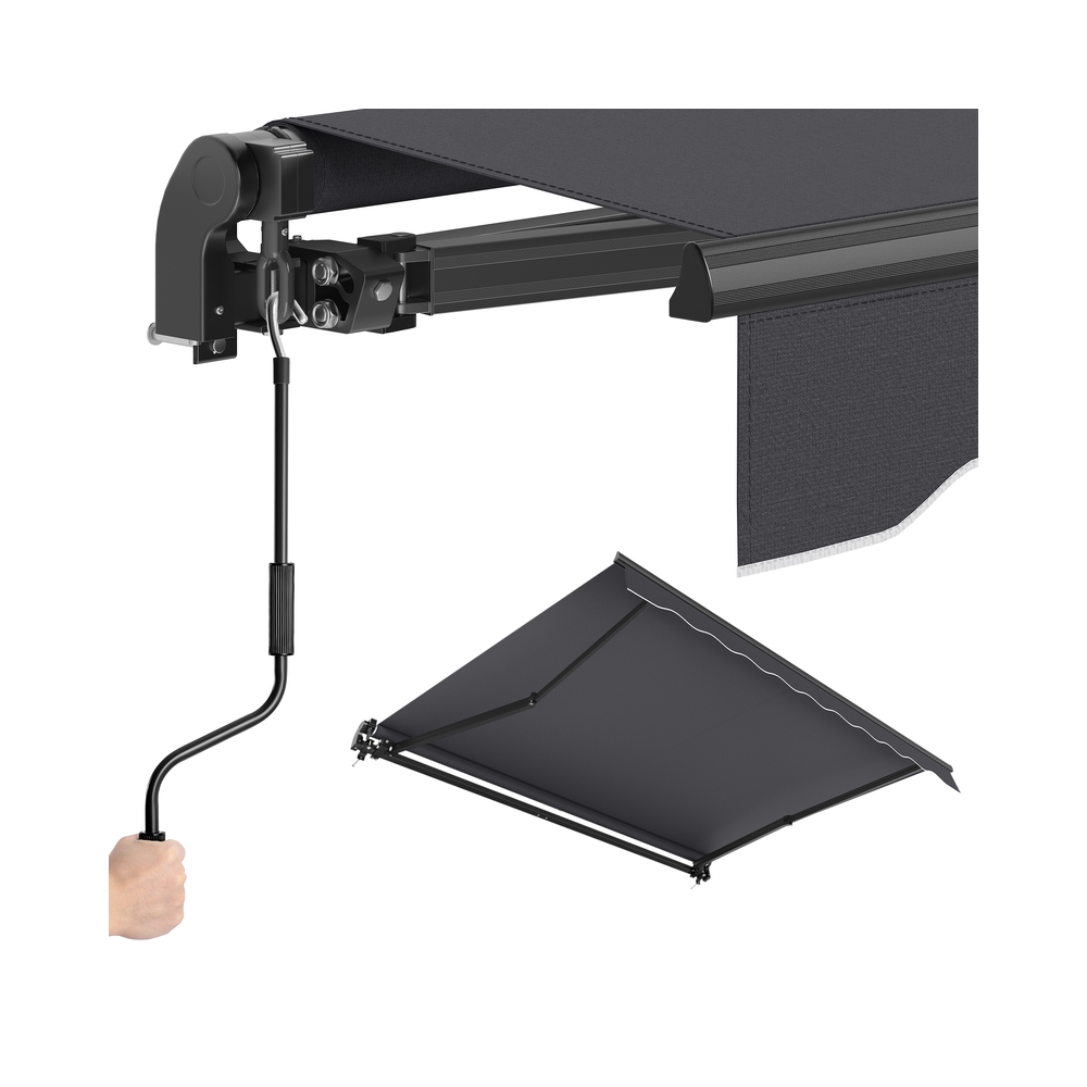 Kokkupandav varikatus 250 x 200 cm käsivändaga usaldusväärseks päikesekaitseks, hall