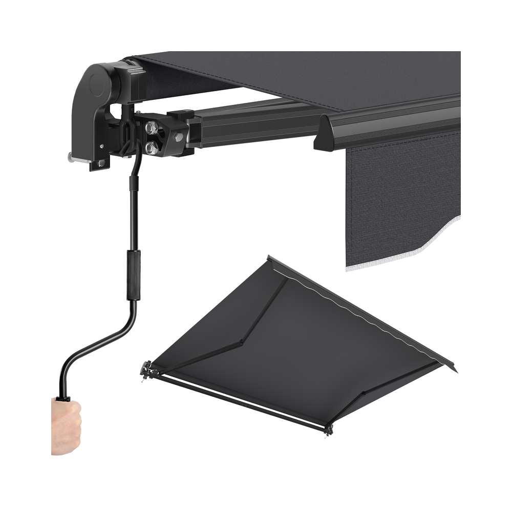 Kokkupandav varikatus 300 x 250 cm käsivändaga usaldusväärseks päikesekaitseks, hall