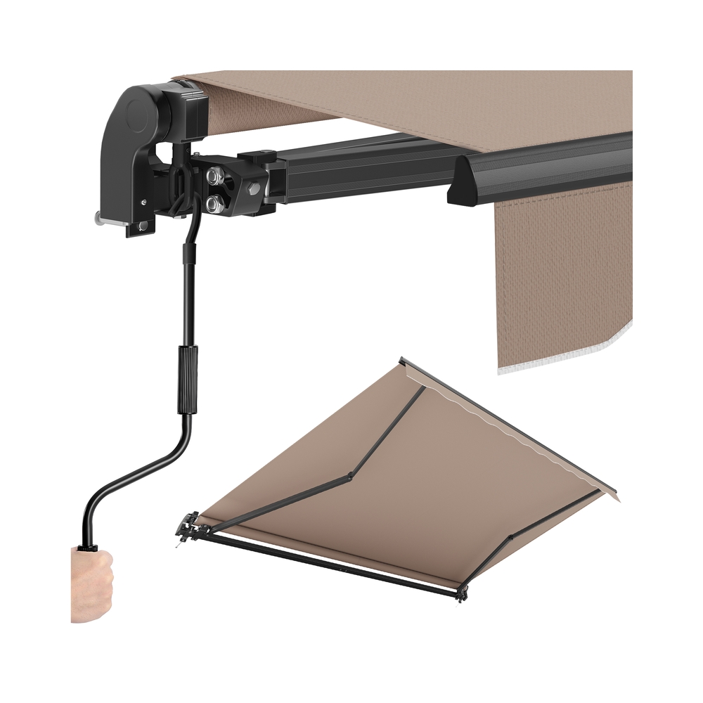 Kokkupandav varikatus käsivändaga usaldusväärseks päikesekaitseks, kollakaspruun