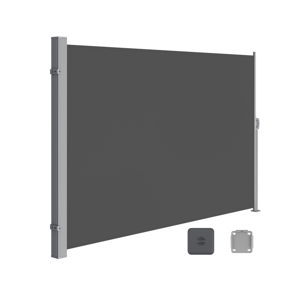 180 x 500 cm külgmine varikatus teraskastiga, antratsiithall