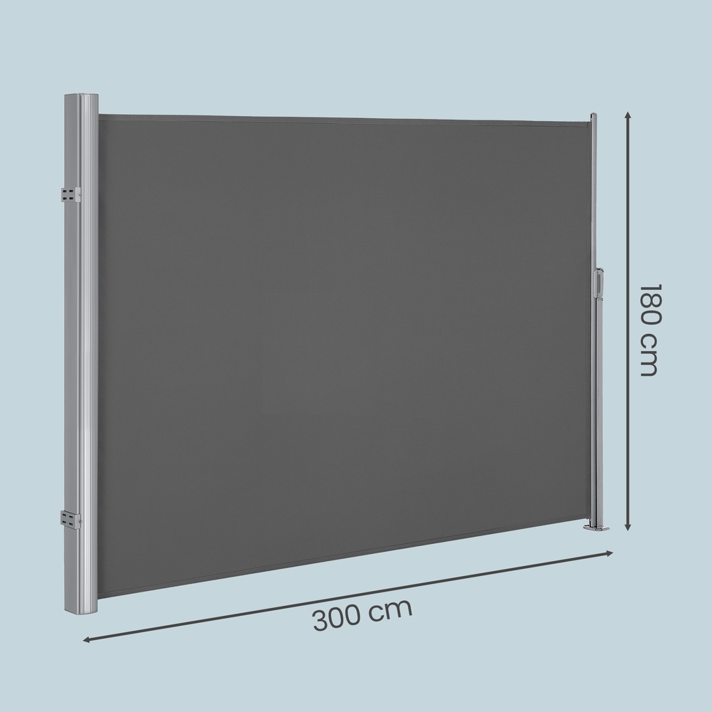 Külgmine varikatus alumiiniumisulamist kassetiga, pikendatav, läbipaistmatu