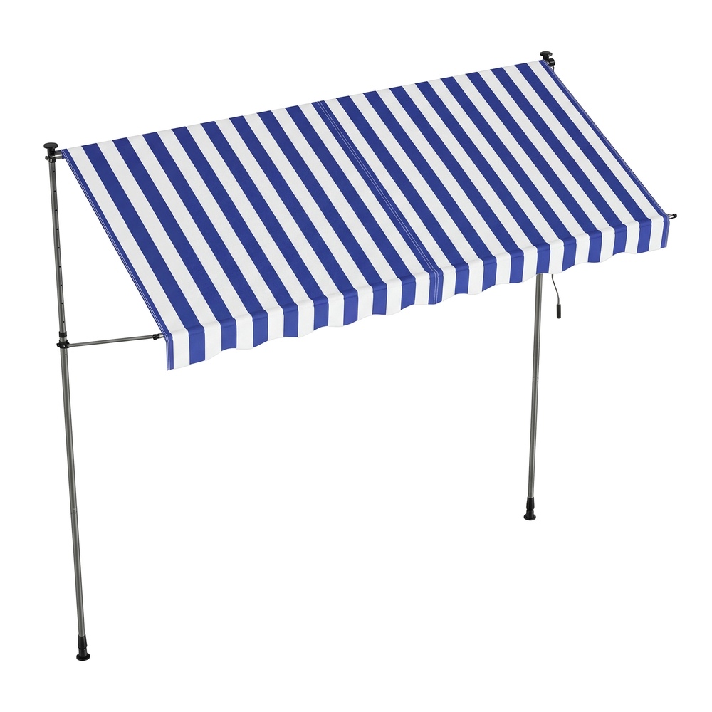 Klambriga reguleeritava kõrgusega rõdumarkiis käsivändaga terrassile