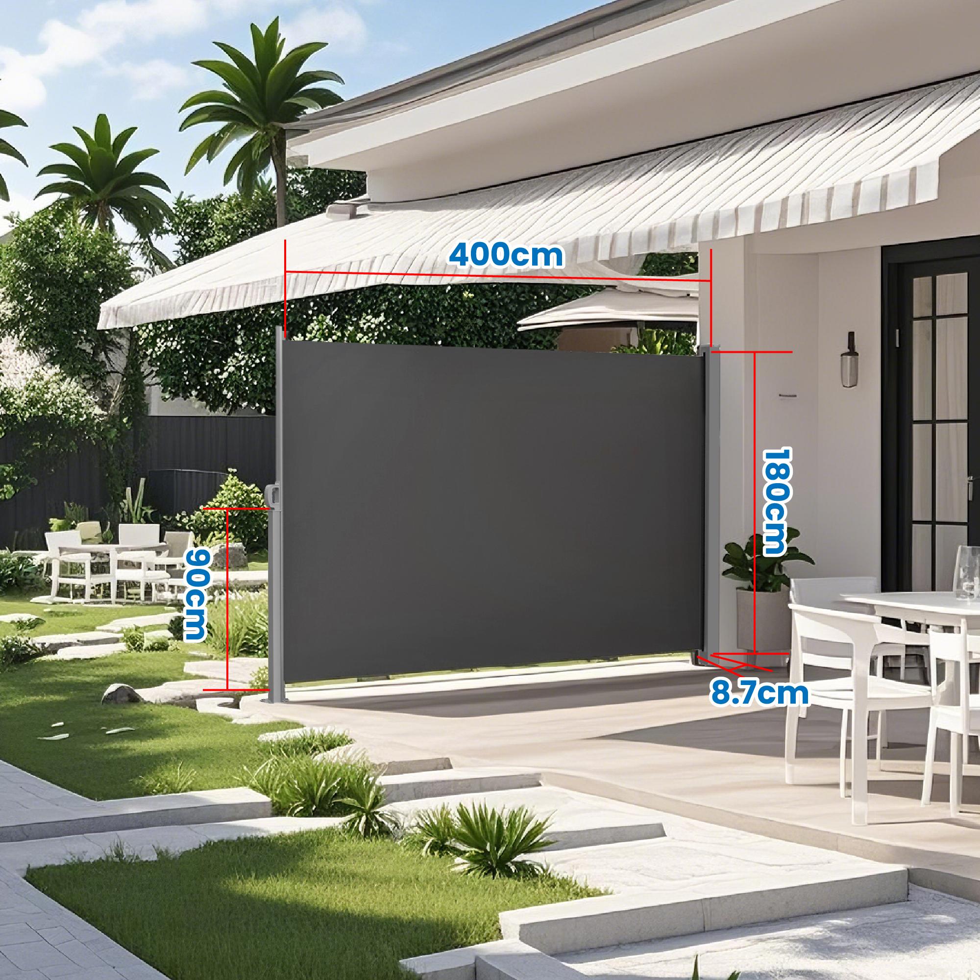 Terasest kastiga külgmarkiis, roostekindel, väljatõmmatav