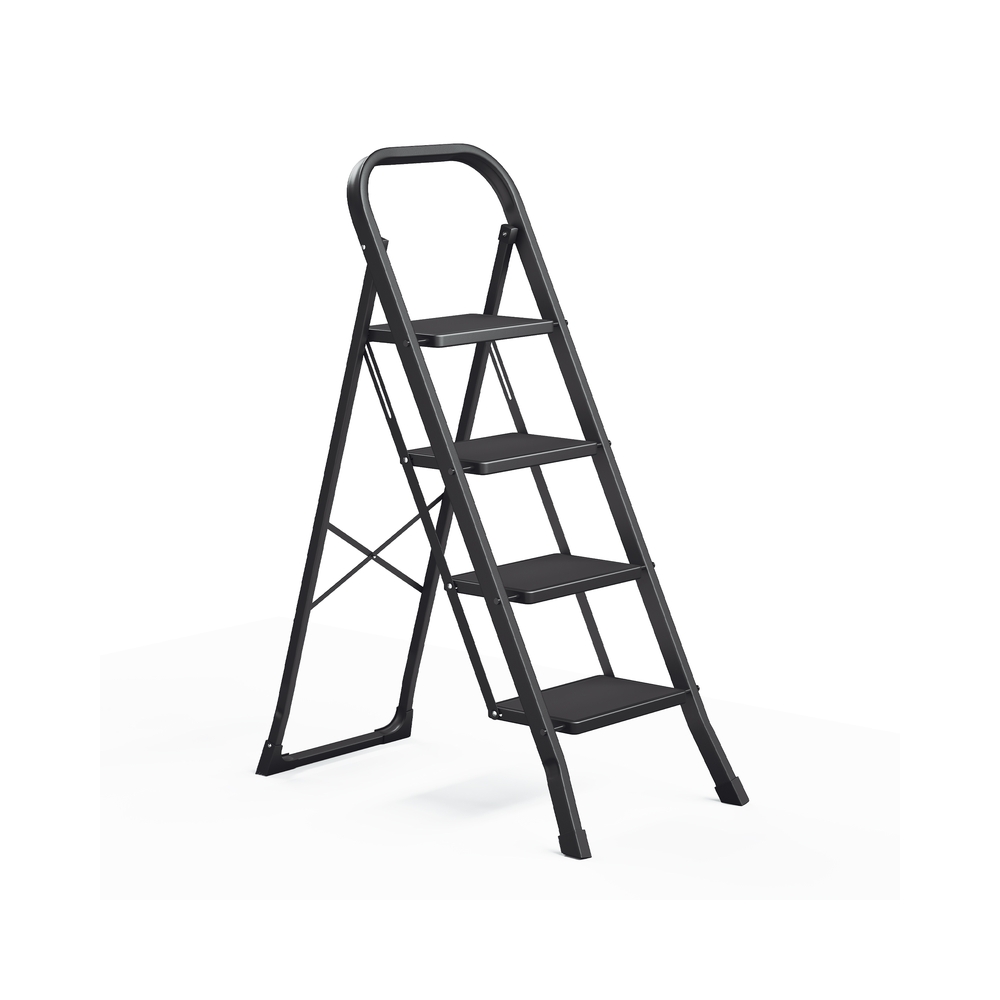 Kokkupandav redel 4 astme ja lukustusmehhanismiga, 89 x 45 x 127 cm, must
