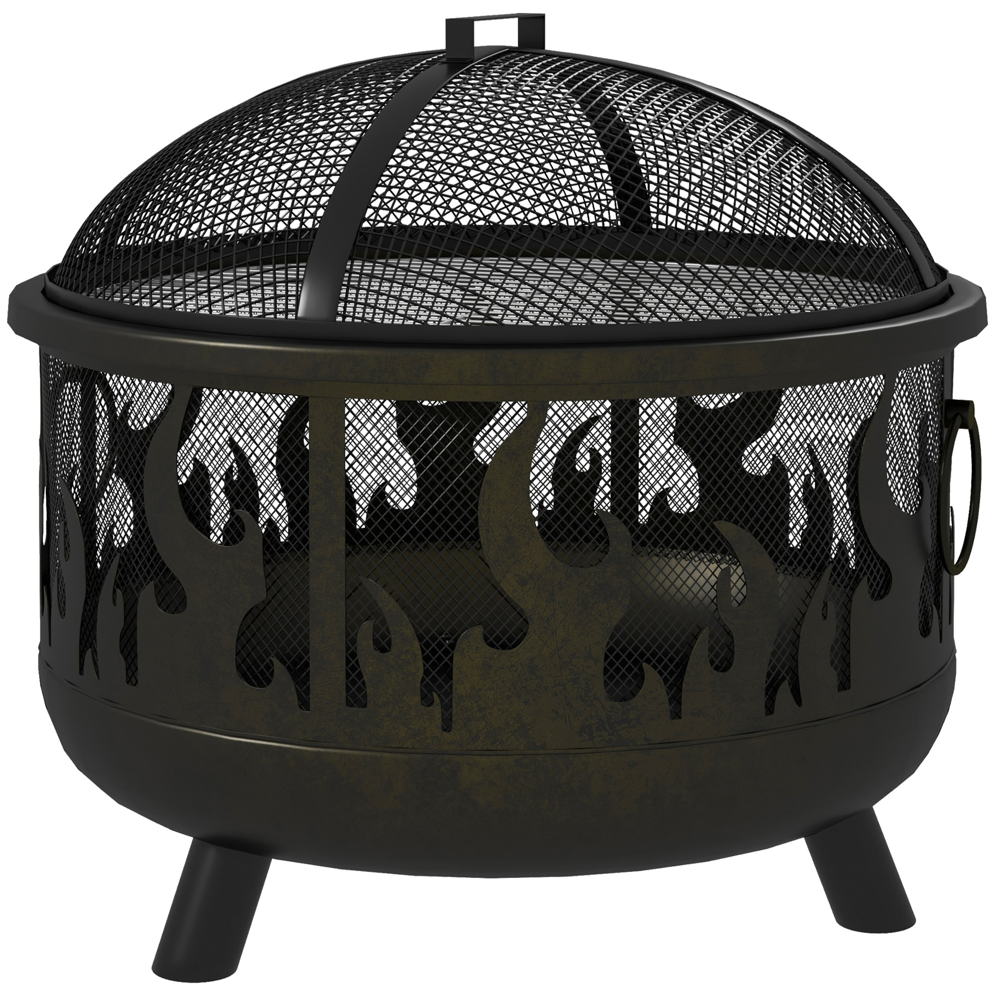 Lõkkease/lõkkease, sh sädemekaitse ja 1 ropp, Ø61,5 cm x 52 cm, must