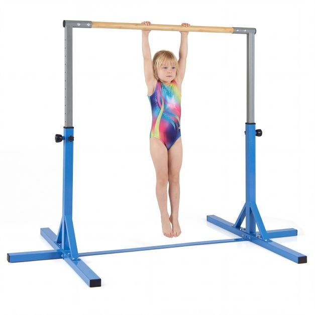 Võimlemiskang, horisontaalne kang 12 kõrguse reguleerimisvõimalusega vahemikus 85-145 cm, sinine