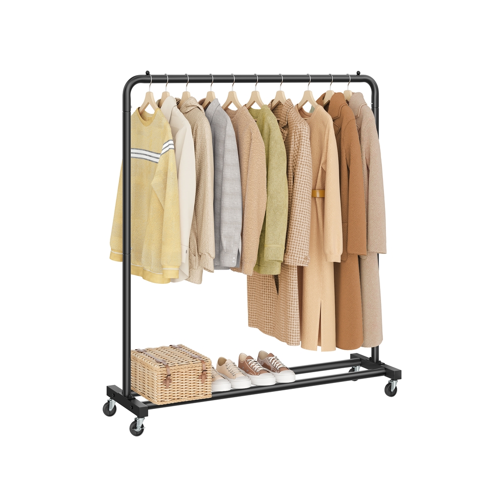 Riidepuuraua ratastega paindlikuks hoiustamiseks, tindimust