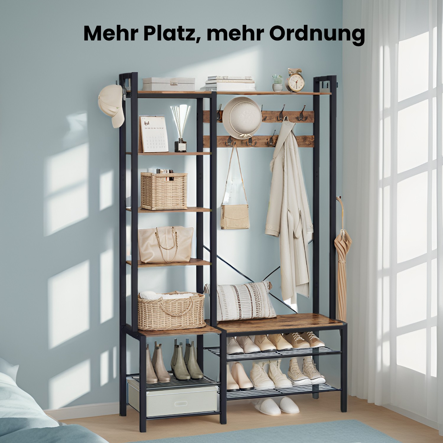 Riidenagi kingapingiga, garderoob, 5 riiulitasandit puitlaastplaadist