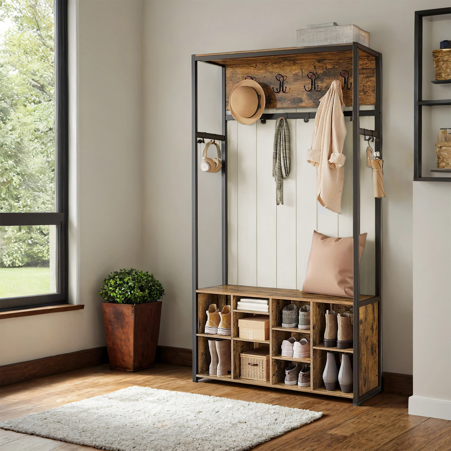 Riidepuuraua ja kingariiuliga, vintage-pruuni-tindimust