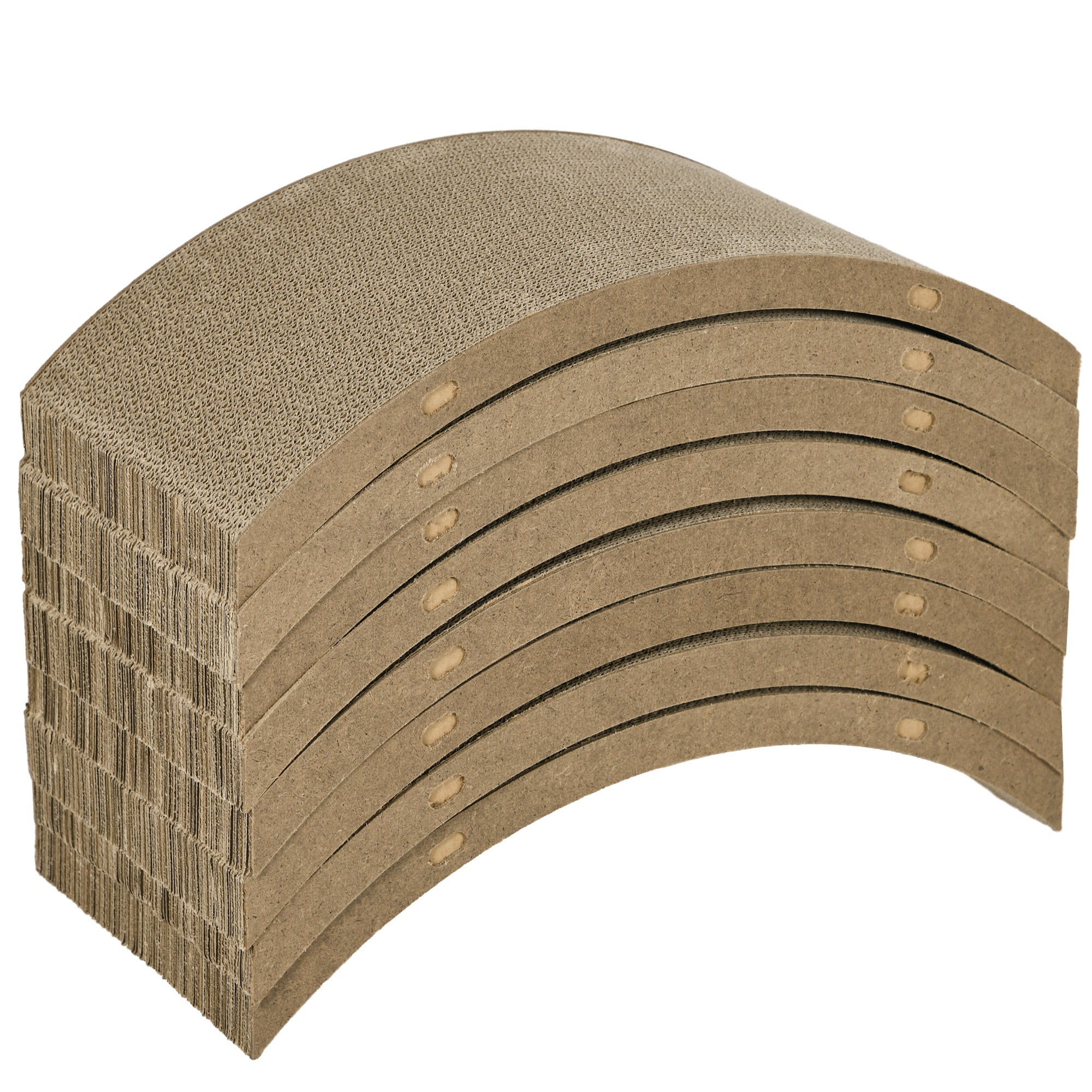 Kasside kraapimisalus, 8-osaline kraapimispapp taaskasutatav, lainepapist kraapimismatid kasside jooksurattale, kassidele kuni 5 kg, 55 x 25,5 x 3 cm, pruun