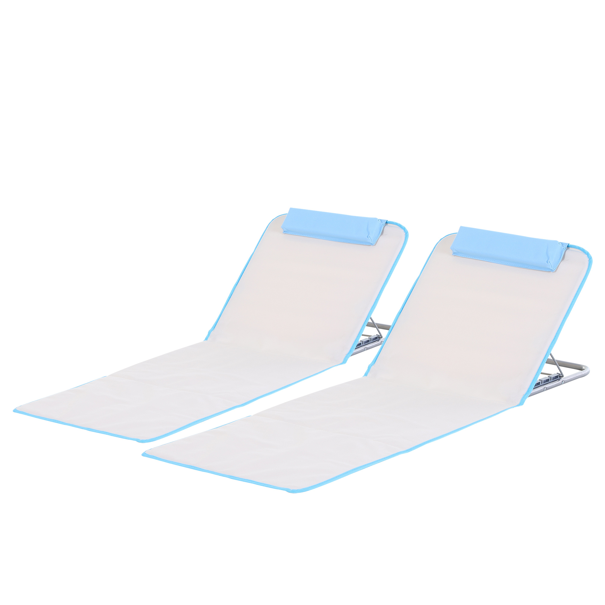 Rannatoolid, päevitustoolid, aiatool, kokkupandav, reguleeritava seljatoega, küljetaskuga, 48 cm x 134 cm x 33-43 cm, beež