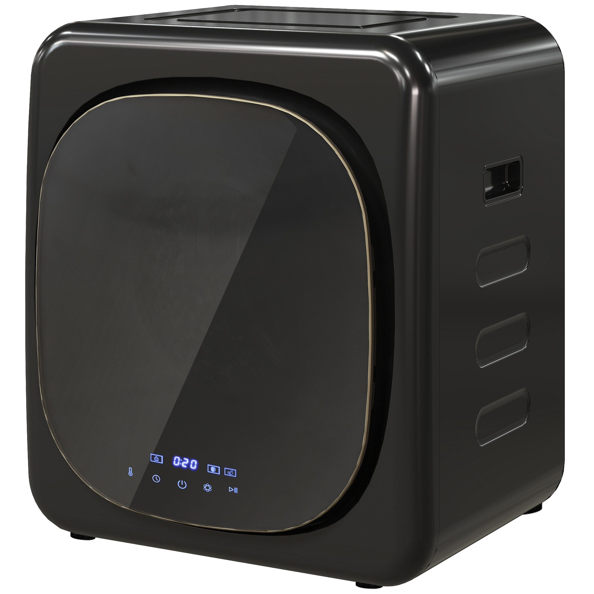 UV-desinfitseerimisega pesukuivati, kompaktne disain, mahutavus 4 kg, roostevaba teras, must