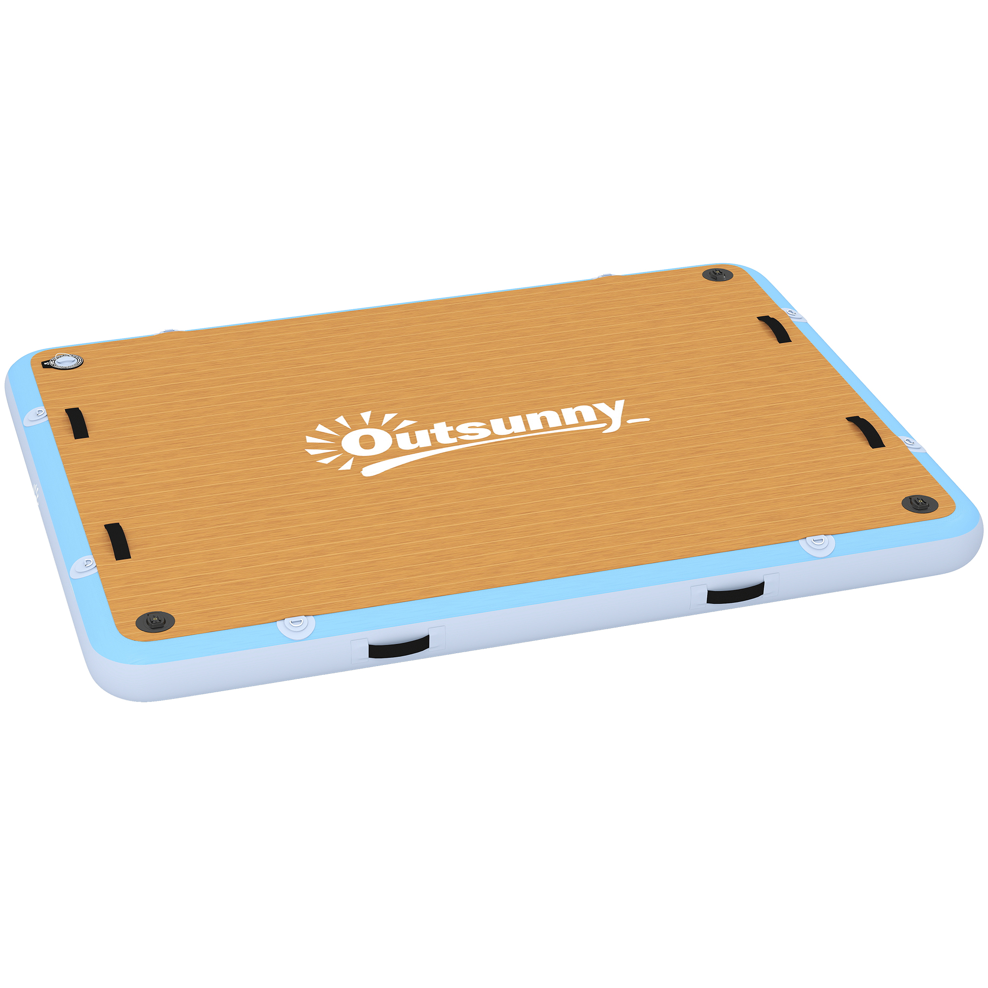 Täispuhutav ujuvdokk 2,4x1,8m täispuhutav ujuvplatvorm 4-6 inimesele libisemiskindla pinnaga redeliga