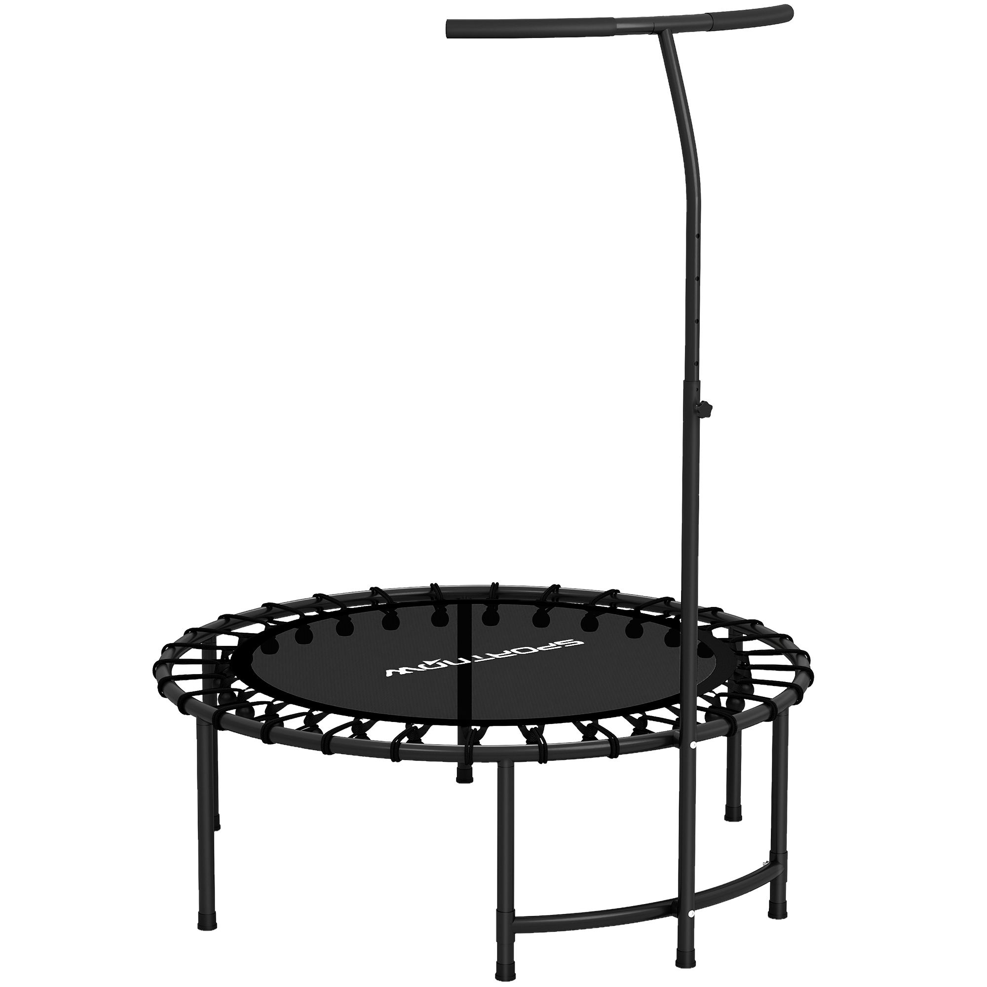 Rebounder batuut, 5-astmeline reguleeritav käepide, treeningbatuut, must