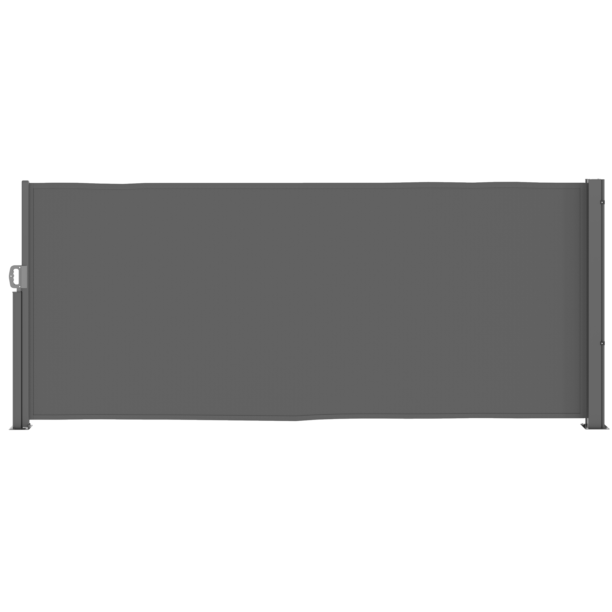 Pikendatav külgmine varikatus, läbipaistmatu privaatsussirmiga, seinakinnitusega, kaetud, 300x140cm, tumehall