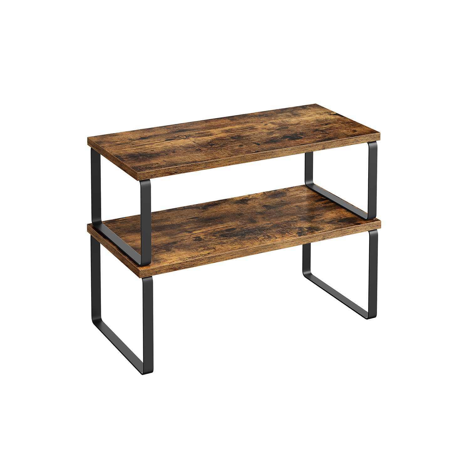 Köögikorraldaja metallist virnastatav tint must-vintage pruun