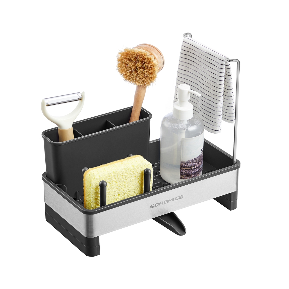 Valamu korraldaja koos käsnade ja pintslite hoidikuga, tindimust ja hõbedane