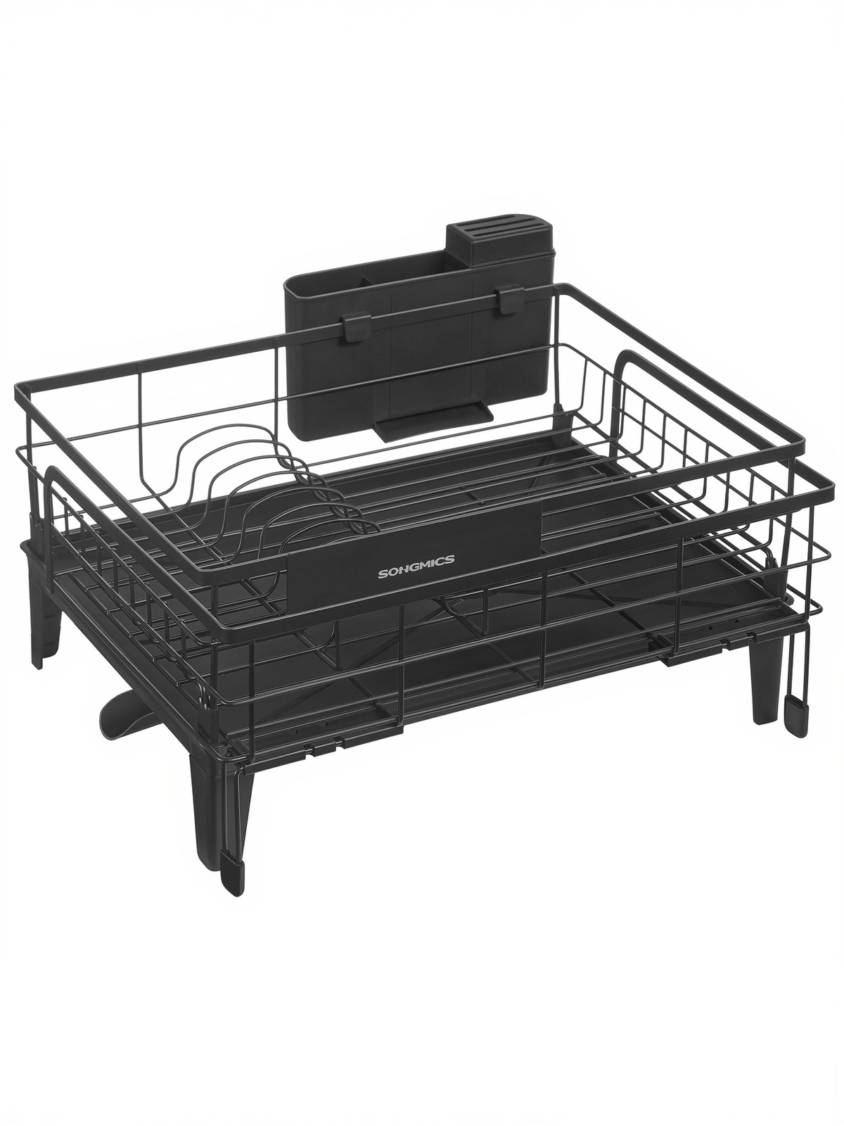 Nõudepesuriiul pikendatava tilgakogumisalusega, nõudekuivatusrest, 360° pööratav