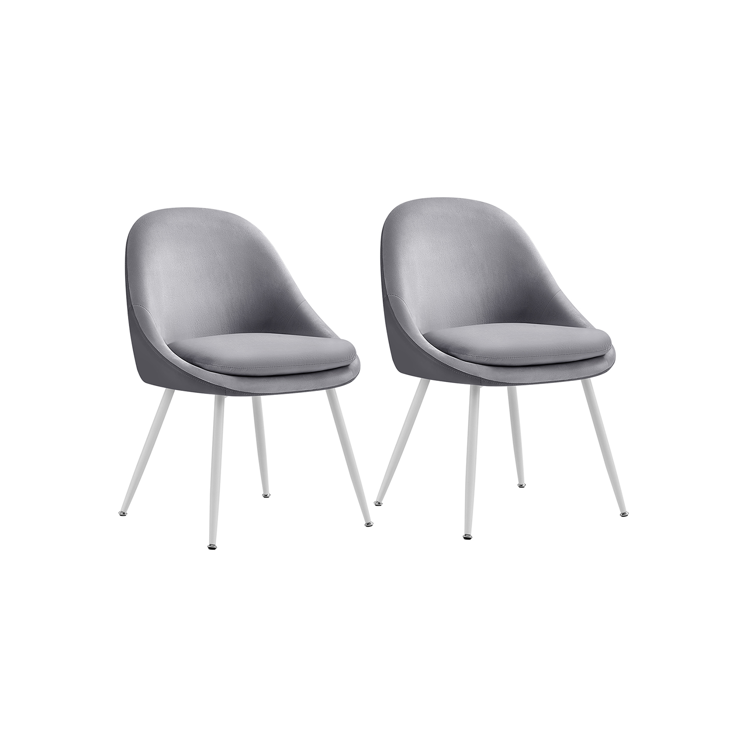 Söögitoolide komplekt 2 tk koos padjaga tuvi hall-pilvevalge