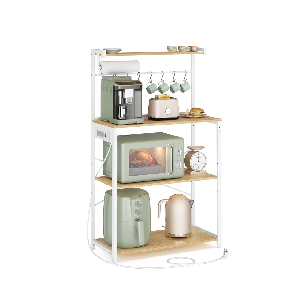 Köögiriiul, seisab, 4 riiuli ja 8 konksuga, kuldne tamm ja pilvevalge