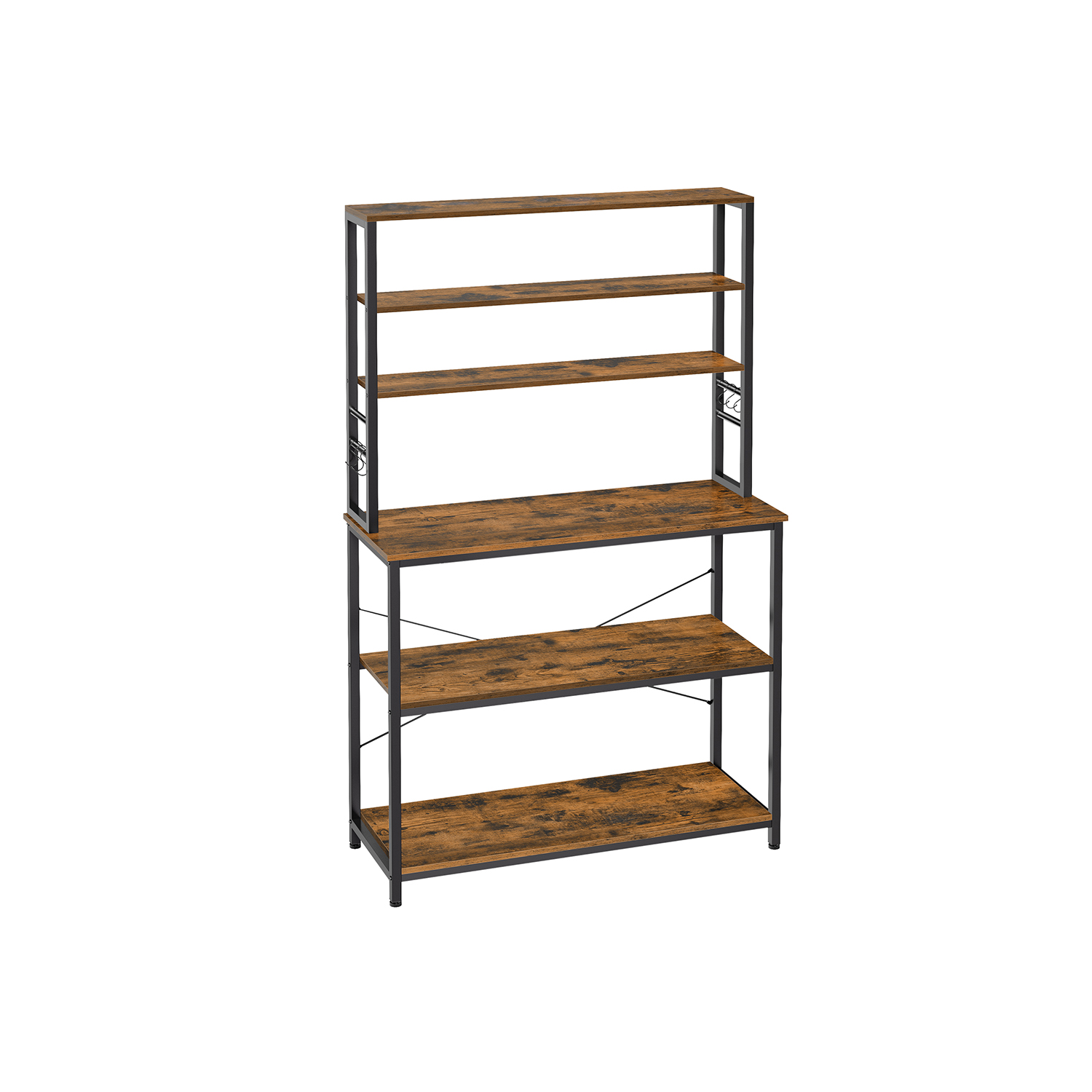 Köögiriiul tööstusdisain vintage pruun-must