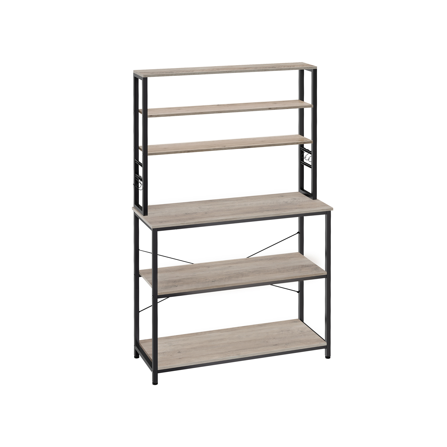 Köögiriiul 6 riiulitasapinda 40 x 100 x 167 cm hallikasmust