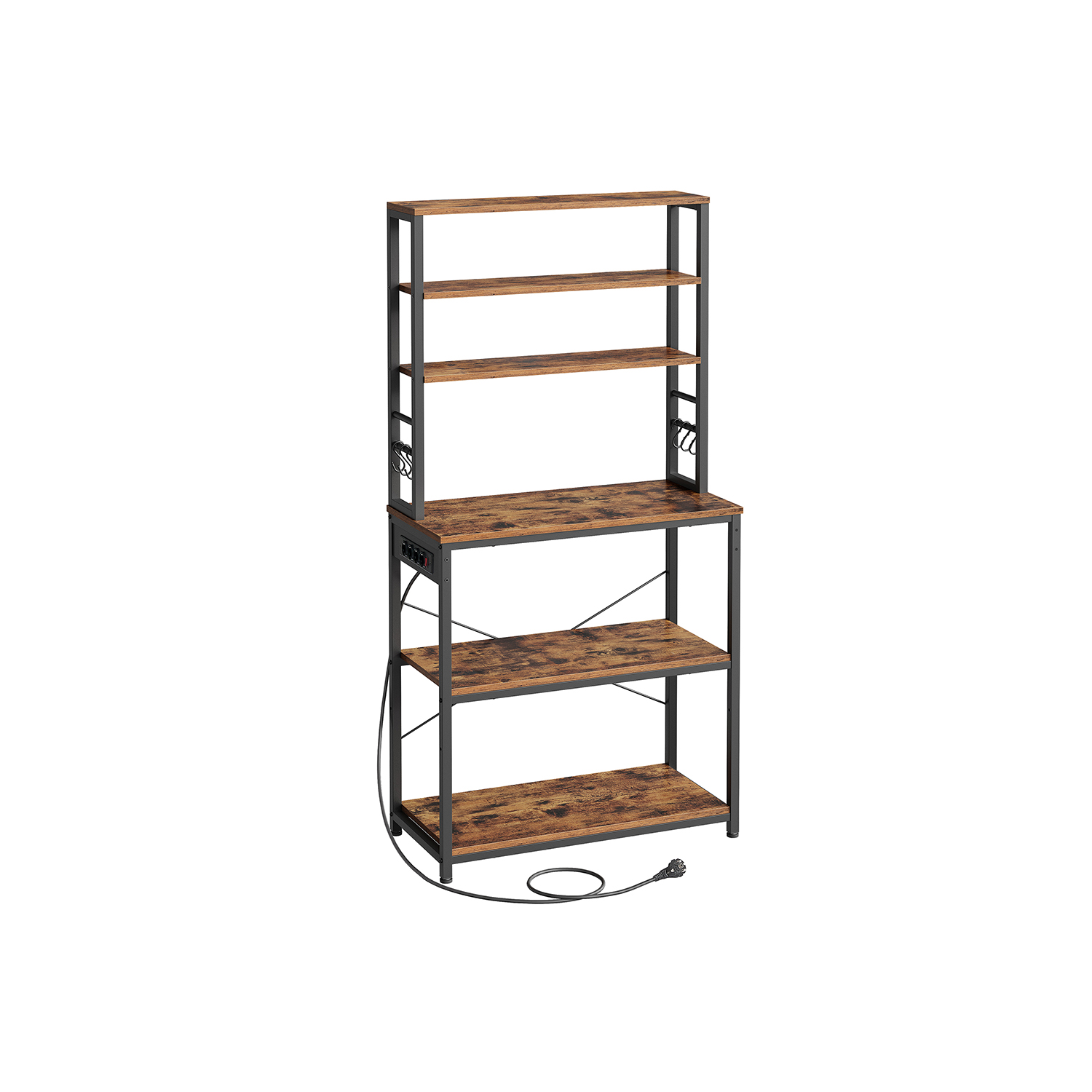 Köögiriiul pistikupesadega, 40 x 80 x 167 cm, vintage pruun