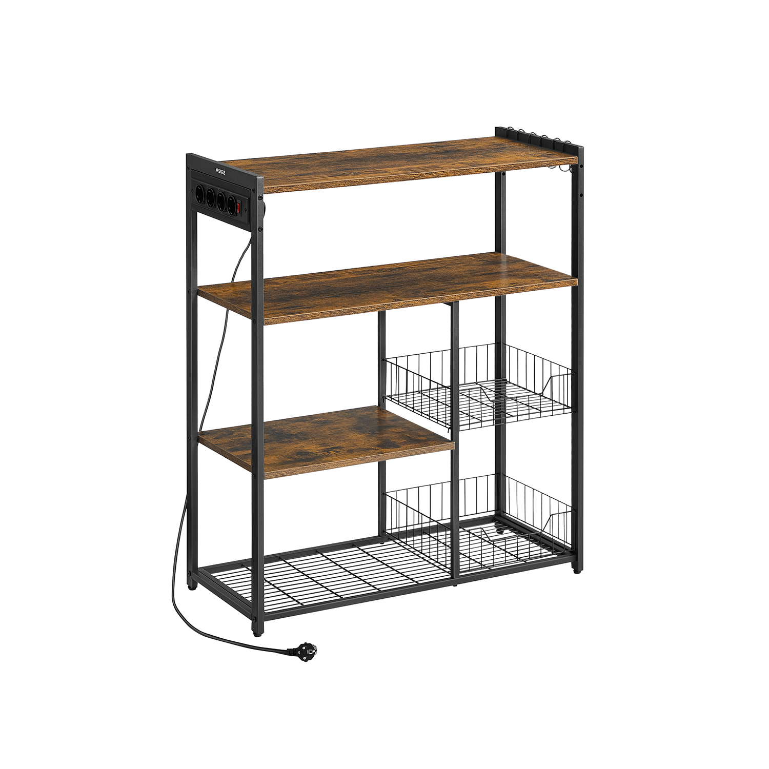 Köögiriiul pistikupesadega, 35 x 80 x 93,5 cm, vintage pruun