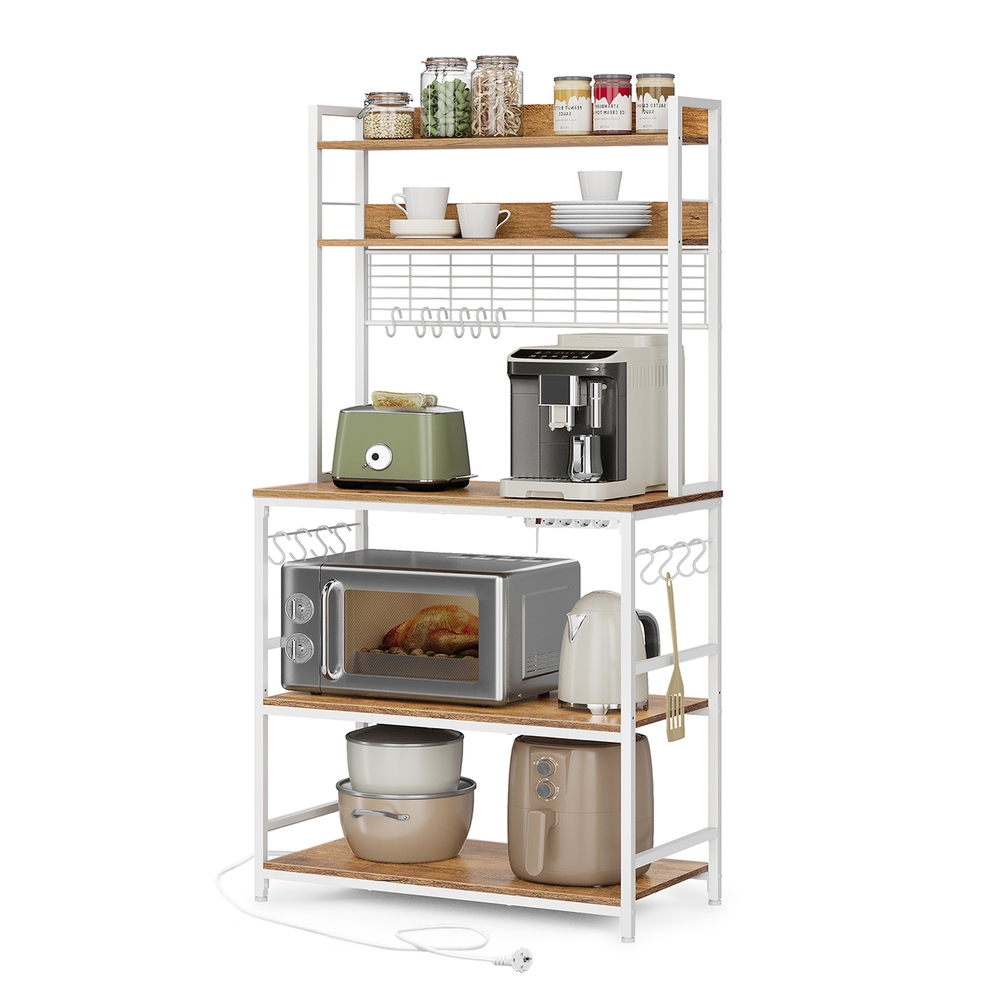 Köögiriiul, eraldiseisev riiul pistikupesadega, mikrolaineahju riiul