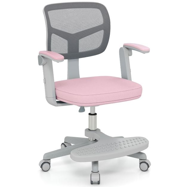 Kõrgus-reguleeritav ergonoomiline laste õppetool ja koolitool poistele ning tüdrukutele vanuses 3–10 aastat (41-52 cm) , roosa