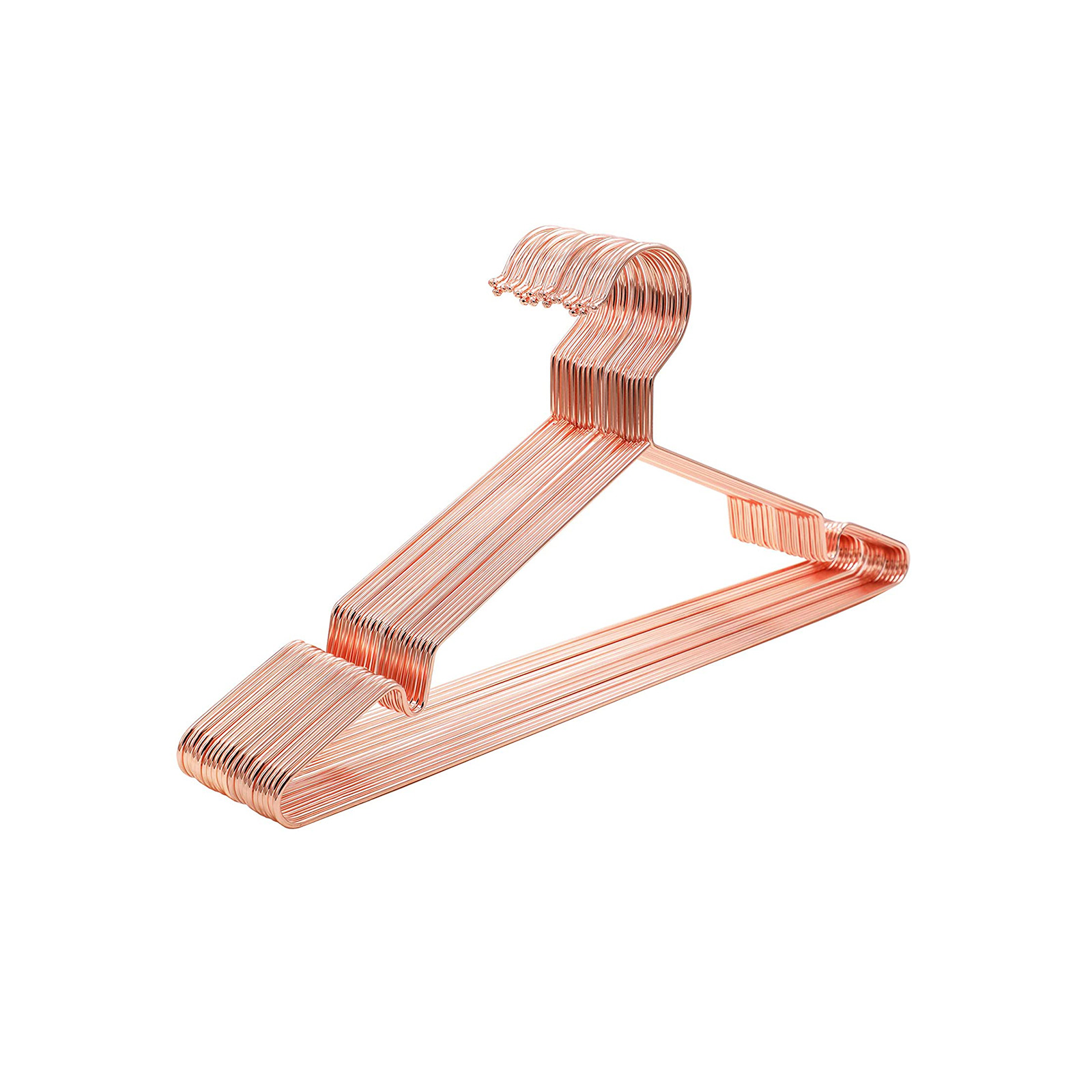 10 x metallist riidepuud roosakaskuldne stiilne kroomitud, roostekindel, ruumisäästlik, 42 cm pikk CRI44R-10, 10-osaline komplekt