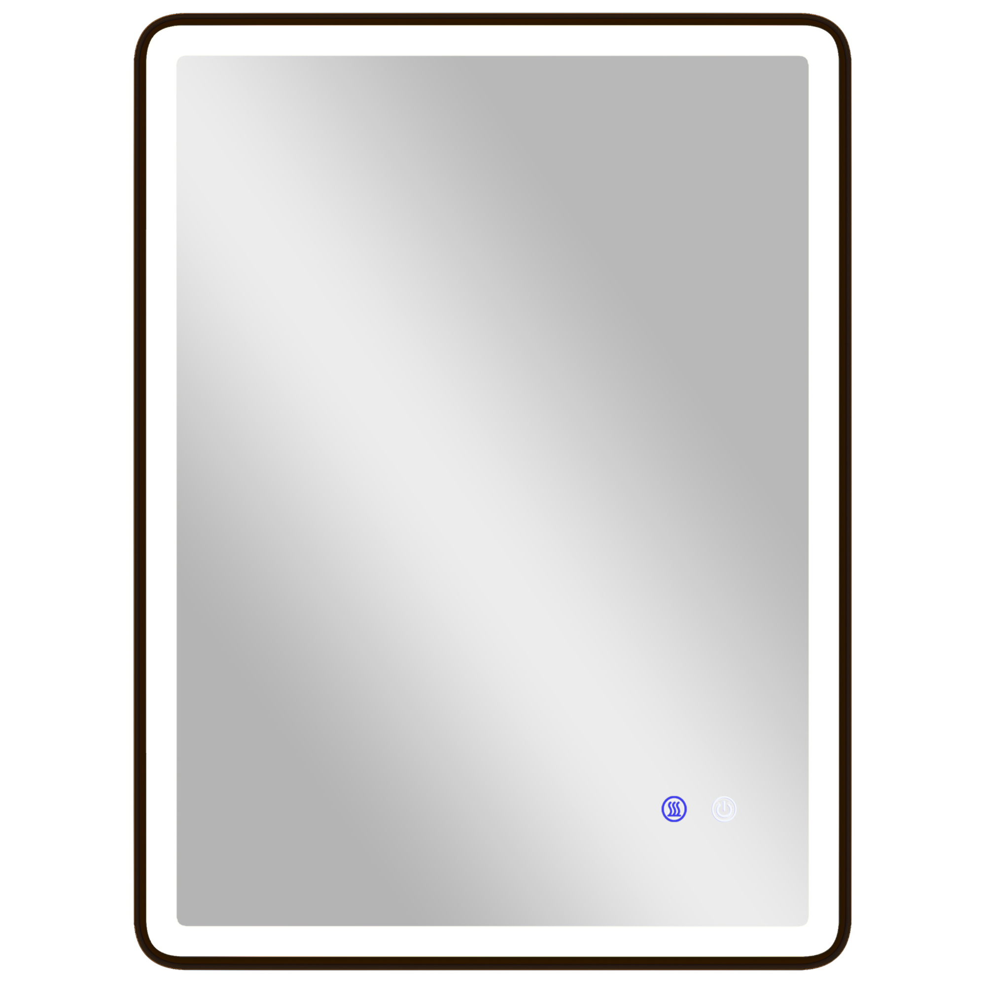 LED-vannitoa peegel, uduvastane, hämardatav meigipeegel valgustusega, 80 x 60 cm, must raam