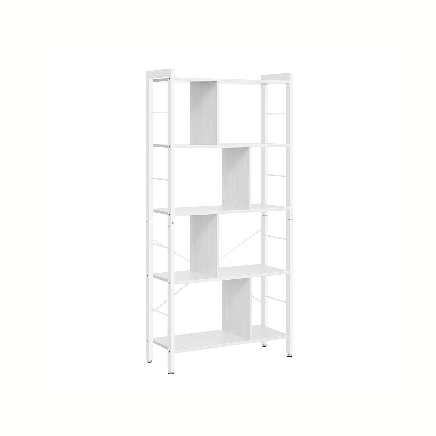 5 tasapinnaga ja metallraamiga riiul vahtra valge-pilvvalge