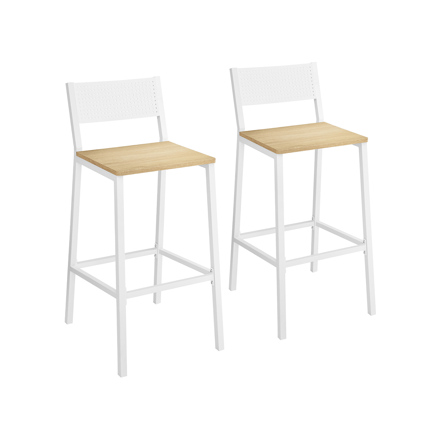 Baaritoolide komplekt 2tk, tööstusdisain, valge-beez