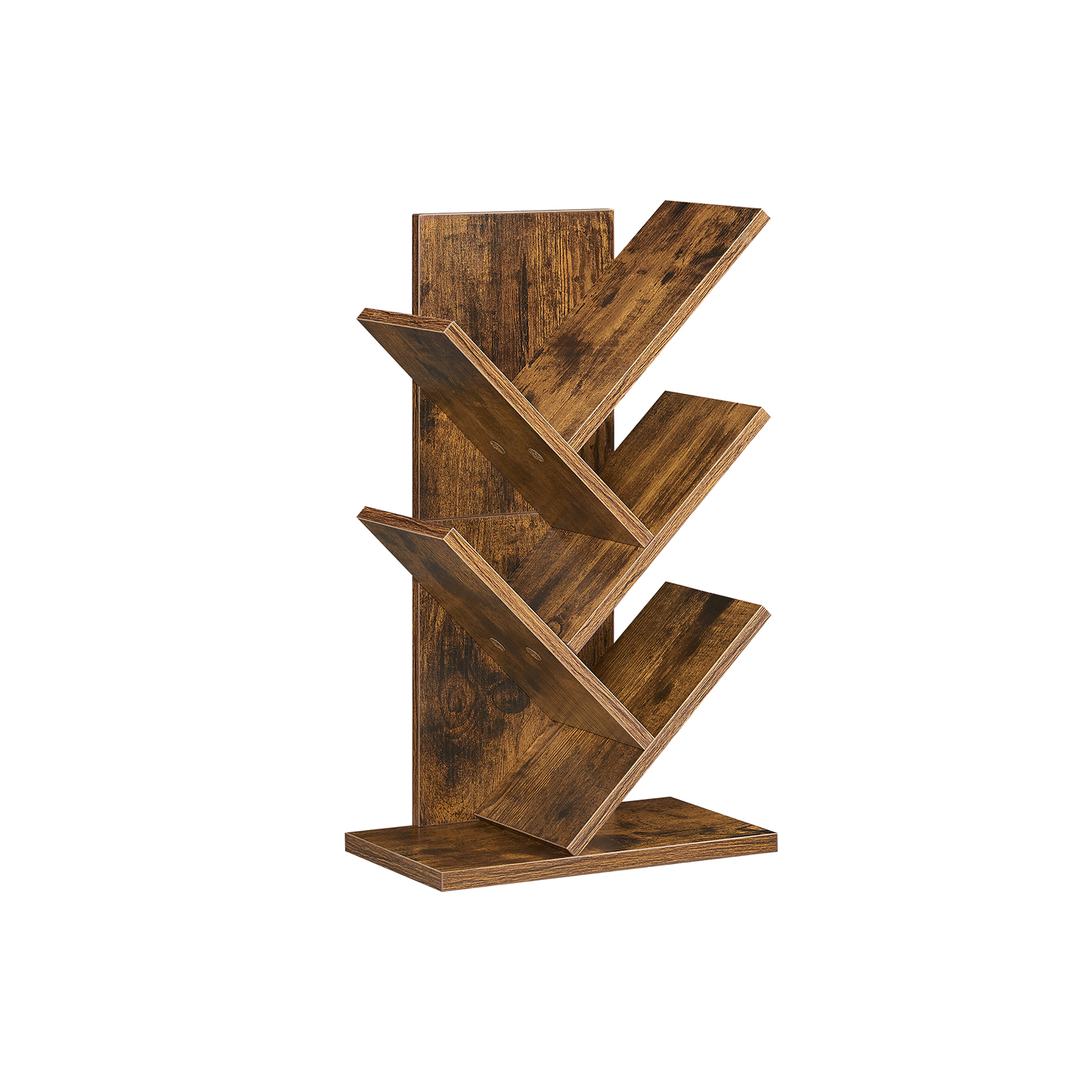 Ruumi säästev vintage-pruun raamaturiiuli puu kuju