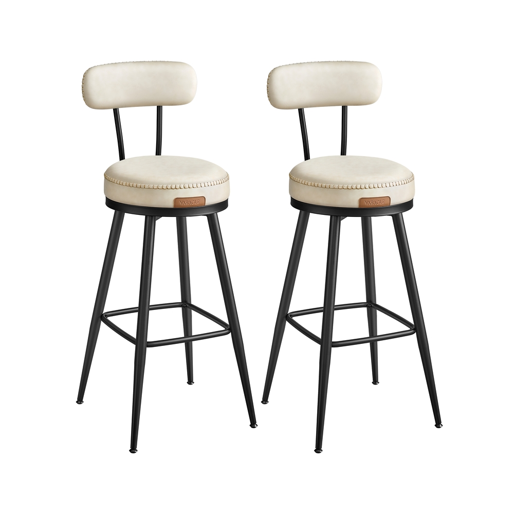 EKHO kollektsioon - baaritoolid, 2 tk komplekt, kunstnahast, kreemvalge