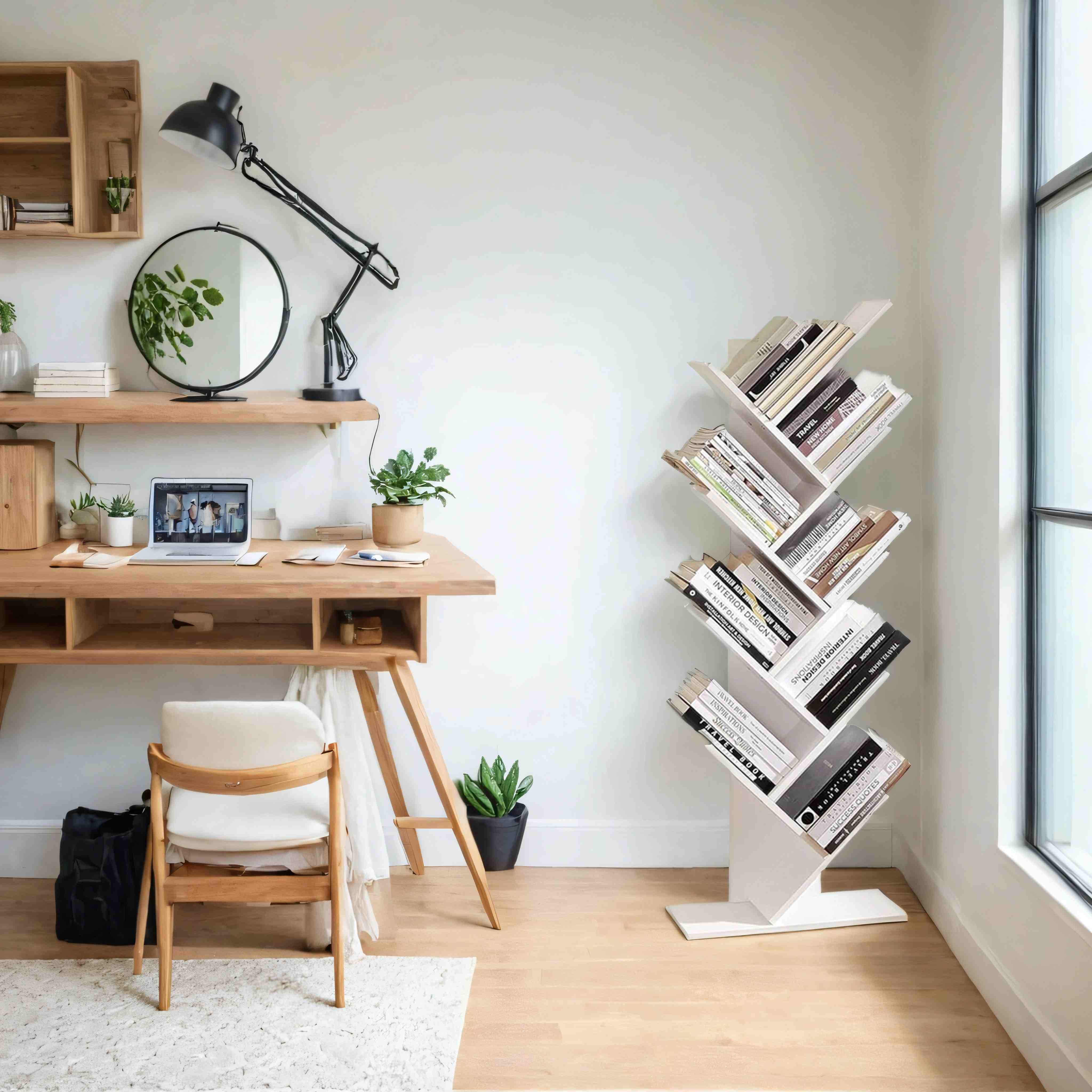 Raamaturiiul 9 taset, puuvormiga põrandariiul, nurgariiul ruumisäästlik.