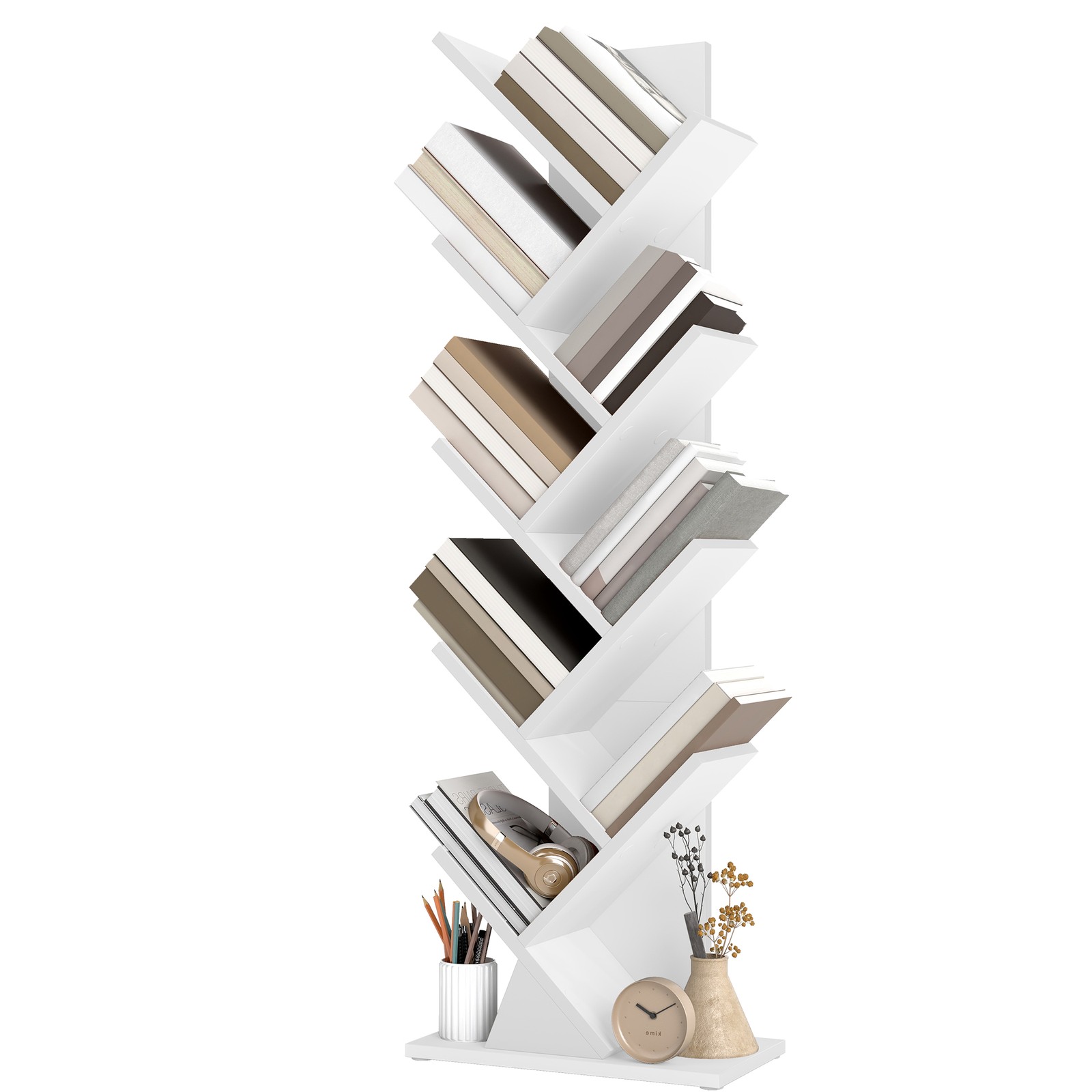 Puukujuline eraldiseisev riiul, raamaturiiul, 20 x 38 x 115