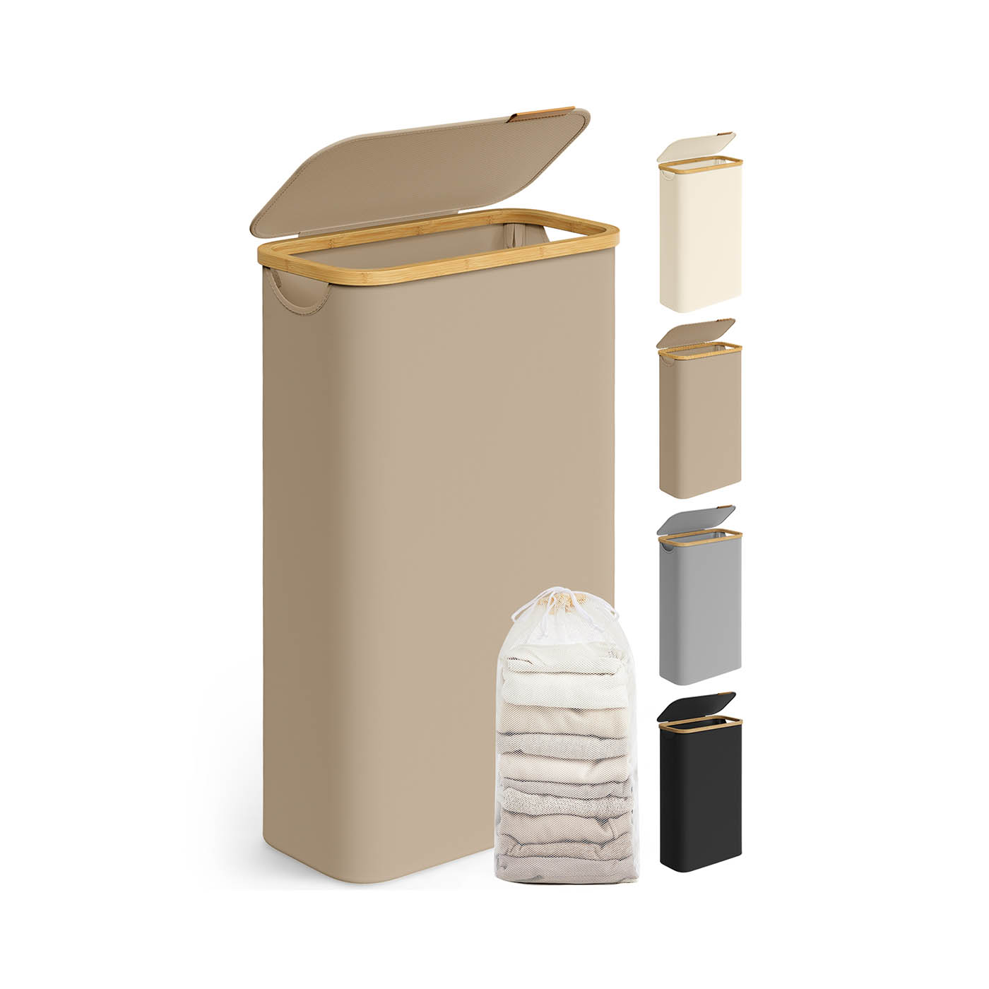 Pesukorv 65 L kaanega 150 L 42 x 22,5 x 70,5 cm kaamelipruun