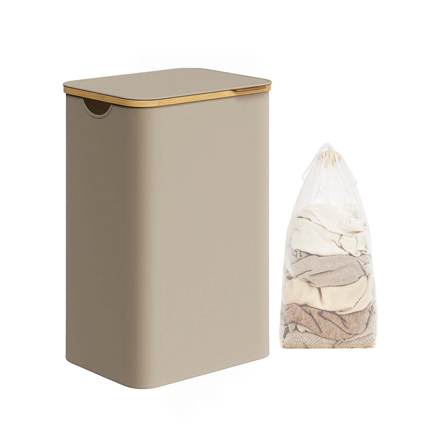 Pesukorv 90 liitrit eemaldatava pesukotiga, kaamelipruun