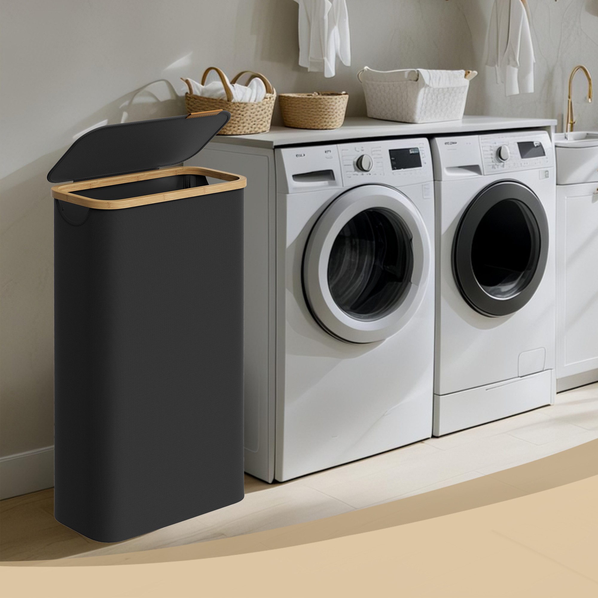 Pesukorv, pesukoguja kaanega, 65 L