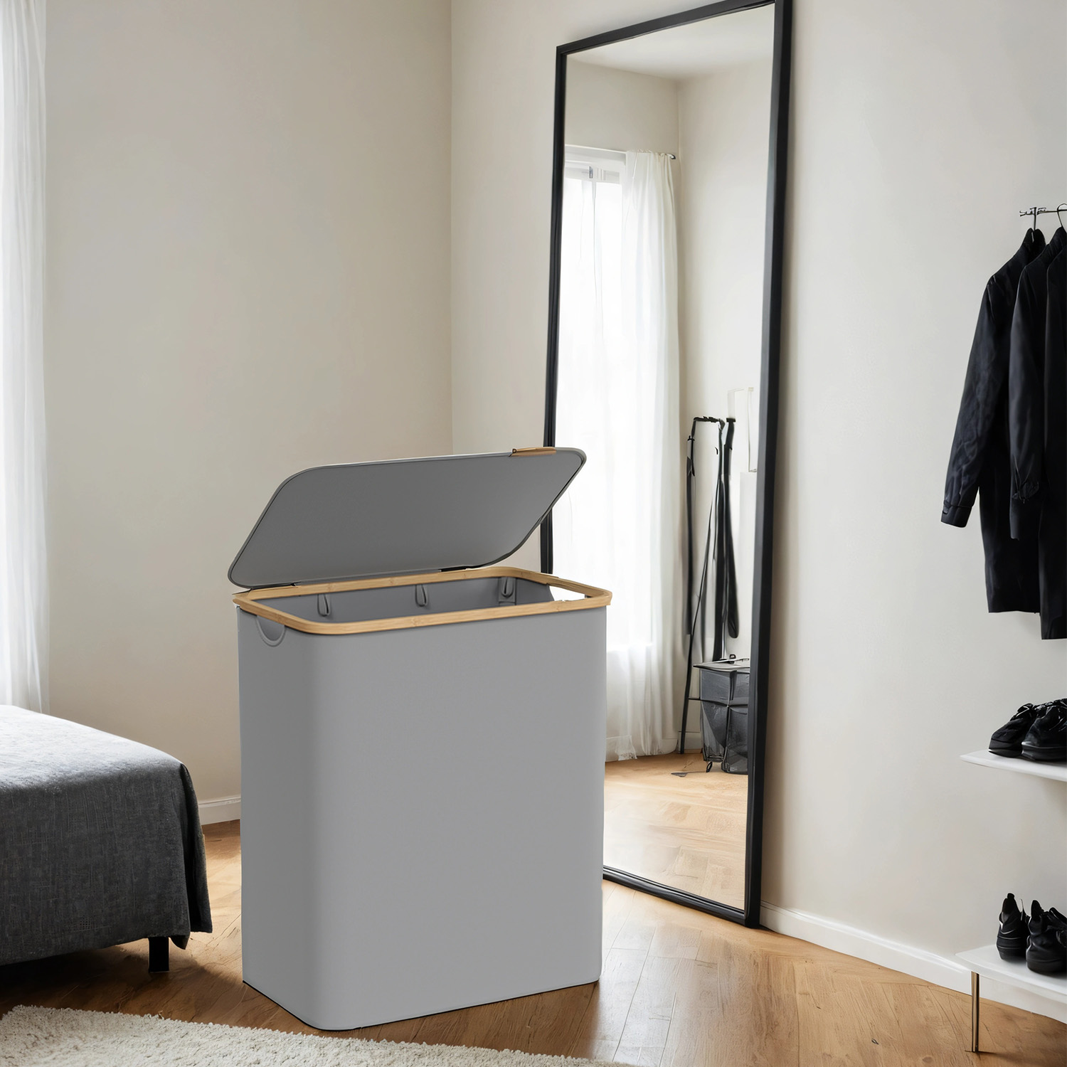 Pesukorv 3 sektsiooni, pesukoguja kaanega, 150 L