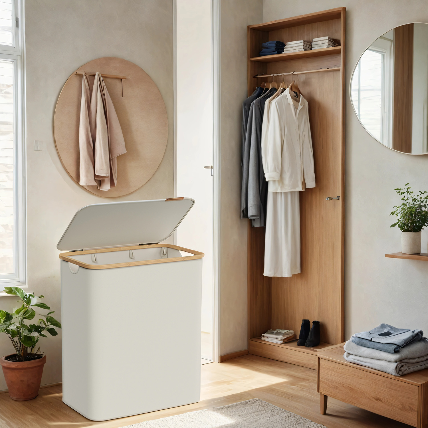 Pesukorv 3 sektsiooni, pesukoguja kaanega, 150 L