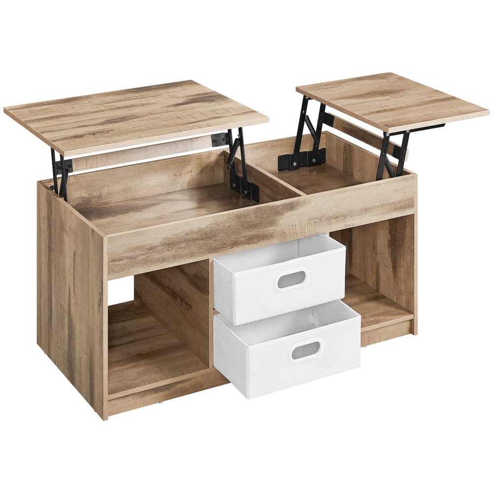 Kõrguse reguleerimisega diivanilaud, elutoa laud, 2 sahtlit